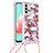 Coque Silicone Housse Etui Gel Bling-Bling avec Laniere Strap S02 pour Samsung Galaxy A32 5G Petit