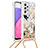 Coque Silicone Housse Etui Gel Bling-Bling avec Laniere Strap S02 pour Samsung Galaxy A33 5G Or