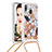 Coque Silicone Housse Etui Gel Bling-Bling avec Laniere Strap S02 pour Samsung Galaxy A40 Or