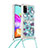 Coque Silicone Housse Etui Gel Bling-Bling avec Laniere Strap S02 pour Samsung Galaxy A41 Petit