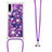 Coque Silicone Housse Etui Gel Bling-Bling avec Laniere Strap S02 pour Samsung Galaxy A50S Violet