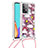 Coque Silicone Housse Etui Gel Bling-Bling avec Laniere Strap S02 pour Samsung Galaxy A52 5G Petit