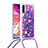 Coque Silicone Housse Etui Gel Bling-Bling avec Laniere Strap S02 pour Samsung Galaxy A70S Petit