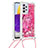 Coque Silicone Housse Etui Gel Bling-Bling avec Laniere Strap S02 pour Samsung Galaxy A73 5G Petit