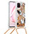 Coque Silicone Housse Etui Gel Bling-Bling avec Laniere Strap S02 pour Samsung Galaxy A81 Or