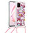 Coque Silicone Housse Etui Gel Bling-Bling avec Laniere Strap S02 pour Samsung Galaxy A81 Petit