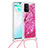 Coque Silicone Housse Etui Gel Bling-Bling avec Laniere Strap S02 pour Samsung Galaxy A91 Petit