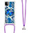 Coque Silicone Housse Etui Gel Bling-Bling avec Laniere Strap S02 pour Samsung Galaxy F42 5G Petit