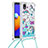 Coque Silicone Housse Etui Gel Bling-Bling avec Laniere Strap S02 pour Samsung Galaxy M01 Core Bleu Ciel