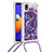 Coque Silicone Housse Etui Gel Bling-Bling avec Laniere Strap S02 pour Samsung Galaxy M01 Core Petit