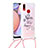 Coque Silicone Housse Etui Gel Bling-Bling avec Laniere Strap S02 pour Samsung Galaxy M01s Rose