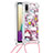 Coque Silicone Housse Etui Gel Bling-Bling avec Laniere Strap S02 pour Samsung Galaxy M02 Petit