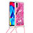 Coque Silicone Housse Etui Gel Bling-Bling avec Laniere Strap S02 pour Samsung Galaxy M10 Petit