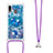 Coque Silicone Housse Etui Gel Bling-Bling avec Laniere Strap S02 pour Samsung Galaxy M10S Petit