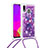 Coque Silicone Housse Etui Gel Bling-Bling avec Laniere Strap S02 pour Samsung Galaxy M10S Petit