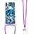 Coque Silicone Housse Etui Gel Bling-Bling avec Laniere Strap S02 pour Samsung Galaxy M11 Petit