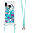 Coque Silicone Housse Etui Gel Bling-Bling avec Laniere Strap S02 pour Samsung Galaxy M20 Bleu Ciel