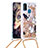 Coque Silicone Housse Etui Gel Bling-Bling avec Laniere Strap S02 pour Samsung Galaxy M21 Petit