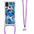 Coque Silicone Housse Etui Gel Bling-Bling avec Laniere Strap S02 pour Samsung Galaxy M21s Petit