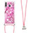 Coque Silicone Housse Etui Gel Bling-Bling avec Laniere Strap S02 pour Samsung Galaxy M30 Petit