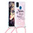 Coque Silicone Housse Etui Gel Bling-Bling avec Laniere Strap S02 pour Samsung Galaxy M30s Mixte