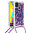 Coque Silicone Housse Etui Gel Bling-Bling avec Laniere Strap S02 pour Samsung Galaxy M31 Petit