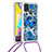 Coque Silicone Housse Etui Gel Bling-Bling avec Laniere Strap S02 pour Samsung Galaxy M31 Petit