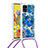 Coque Silicone Housse Etui Gel Bling-Bling avec Laniere Strap S02 pour Samsung Galaxy M40S Bleu