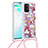 Coque Silicone Housse Etui Gel Bling-Bling avec Laniere Strap S02 pour Samsung Galaxy M80S Petit