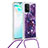 Coque Silicone Housse Etui Gel Bling-Bling avec Laniere Strap S02 pour Samsung Galaxy M80S Petit