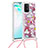 Coque Silicone Housse Etui Gel Bling-Bling avec Laniere Strap S02 pour Samsung Galaxy M80S Rouge