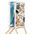 Coque Silicone Housse Etui Gel Bling-Bling avec Laniere Strap S02 pour Samsung Galaxy Note 20 5G Or