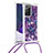 Coque Silicone Housse Etui Gel Bling-Bling avec Laniere Strap S02 pour Samsung Galaxy Note 20 Ultra 5G Petit