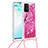 Coque Silicone Housse Etui Gel Bling-Bling avec Laniere Strap S02 pour Samsung Galaxy S10 Lite Petit