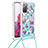 Coque Silicone Housse Etui Gel Bling-Bling avec Laniere Strap S02 pour Samsung Galaxy S20 FE (2022) 5G Bleu Ciel