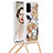 Coque Silicone Housse Etui Gel Bling-Bling avec Laniere Strap S02 pour Samsung Galaxy S20 Or