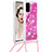 Coque Silicone Housse Etui Gel Bling-Bling avec Laniere Strap S02 pour Samsung Galaxy S20 Petit