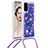 Coque Silicone Housse Etui Gel Bling-Bling avec Laniere Strap S02 pour Samsung Galaxy S20 Petit