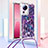 Coque Silicone Housse Etui Gel Bling-Bling avec Laniere Strap S02 pour Xiaomi Civi 2 5G Violet