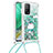 Coque Silicone Housse Etui Gel Bling-Bling avec Laniere Strap S02 pour Xiaomi Mi 10T 5G Vert