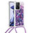 Coque Silicone Housse Etui Gel Bling-Bling avec Laniere Strap S02 pour Xiaomi Mi 11T 5G Violet