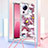 Coque Silicone Housse Etui Gel Bling-Bling avec Laniere Strap S02 pour Xiaomi Mi 12 Lite NE 5G Rouge