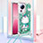 Coque Silicone Housse Etui Gel Bling-Bling avec Laniere Strap S02 pour Xiaomi Mi 13 Lite 5G Vert