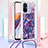 Coque Silicone Housse Etui Gel Bling-Bling avec Laniere Strap S02 pour Xiaomi Poco C55 Violet