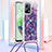 Coque Silicone Housse Etui Gel Bling-Bling avec Laniere Strap S02 pour Xiaomi Poco X5 5G Violet