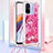Coque Silicone Housse Etui Gel Bling-Bling avec Laniere Strap S02 pour Xiaomi Redmi 12C 4G Rose Rouge