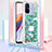 Coque Silicone Housse Etui Gel Bling-Bling avec Laniere Strap S02 pour Xiaomi Redmi 12C 4G Vert