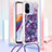Coque Silicone Housse Etui Gel Bling-Bling avec Laniere Strap S02 pour Xiaomi Redmi 12C 4G Violet