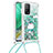 Coque Silicone Housse Etui Gel Bling-Bling avec Laniere Strap S02 pour Xiaomi Redmi K30S 5G Vert