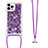 Coque Silicone Housse Etui Gel Bling-Bling avec Laniere Strap S03 pour Apple iPhone 13 Pro Max Petit